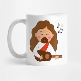 Jesus playing guitar Mug